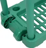A close-up view of the green plastic structure of a garden tool rack, showing its wheels and support legs. Podgląd zdjęcia produktu