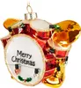 BRUBAKER Tamburi Merry Christmas Guaina di Natale in vetro Anteprima dell’immagine prodotto 3