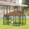 PawHut Hundehütte mit Markise, Outdoor-Hundepark aus Metall Produktbild-Vorschau 2