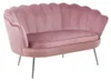 Elegancka dwuosobowa sofa IGLIKA – różowa / srebrne nóżki Podgląd zdjęcia produktu 2