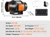 A product image showing an inline duct fan with its specifications and accessories. Podgląd zdjęcia produktu