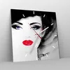 Wanduhr - Quadrat - Glasuhr - Frau Gesicht - 30x30cm - Produktbild-Vorschau 4