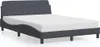 vidaXL Bettgestell "Dover" Dunkelgrau 140x200 cm Samt Produktbild-Vorschau 1