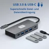 Rolio USB C Hub, Dual Monitor, 2x HDMI 4K, 2x USB-C, 3x USB Produktbild-Vorschau 5