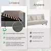A comparison of two beds, one labeled 'Unsere' (Ours) and the other 'Andere' (Others), highlighting features of the first. Produktbild-Vorschau