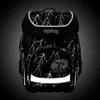 A black ergobag backpack with a lightning bolt pattern and reflective accents. Náhled obrázku produktu