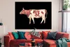 MuchoWow® Poster Kuh - Illustration - Schwarz 160x120 cm - Produktbild-Vorschau 2