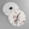 Wanduhr - Rund - Glasuhr - Boho Frau Mund - 40x40cm - Produktbild-Vorschau 2