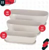 KOTARBAU® Keramik Blumenkasten mit Untersetzer 32x10,5x11cm Produktbild-Vorschau 7