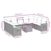Design 10-tlg. Garten-Sofagarnitur mit Kissen Schwarz Poly Produktbild-Vorschau 8