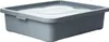 A gray plastic storage box with a lid, shown from a slightly elevated side angle against a white background. Produktbild-Vorschau