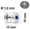 2x Fake Plug Ohrstecker Edelstahl Strass Kristall Tunnel Produktbild-Vorschau 3