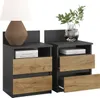 Vicco Nachttisch Monty, 2er Set, Anthrazit/Goldkraft Eiche Produktbild-Vorschau 7