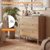 Komoda rattanowa COSTWAY z 3 szufladami, kredens drewniany Podgląd zdjęcia produktu 6
