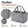 2 Stück Filztaschen Hellgrau Einkaufstasche Kaminholztasche Produktbild-Vorschau 2
