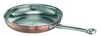 A close-up, studio shot of a frying pan with a copper exterior and stainless steel interior, set against a white background. Produktbild-Vorschau