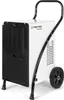 A white and black dehumidifier with a handle and wheels, shown from a slight angle. Produktbild-Vorschau