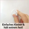 DEKAZIA® 4er-Set selbstklebende Deckenhaken Weiß – Extra Produktbild-Vorschau 4