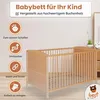 Best For Kids Gitterbett Natur 2 in 1 Patrick 70x140 cm Produktbild-Vorschau 1