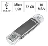 Hama USB-Stick Laeta Twin, USB 2.0, 32GB, Grau Produktbild-Vorschau 2