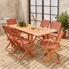 sweeek - Ausziehbarer Gartentisch aus Holz , 6 Stühle - Produktbild-Vorschau 7