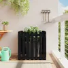 The Living Store Pflanzkübel Lattenzaun-Design Schwarz Produktbild-Vorschau 2
