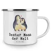 Mr. & Mrs. Panda Camping Emaille Tasse Pinguin Bester Mann Produktbild-Vorschau 3