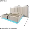 MODFU Čalouněná postel hydraulická 160 x 200 cm s LED Náhled obrázku produktu 6