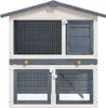 vidaXL králíkárna se 3 dveřmi Grey Wood Náhled obrázku produktu 1