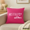 Huuraa Kissenbezug Westfale mit Herz 40x40cm Fuchsia Produktbild-Vorschau 2