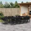 15-tlg. Garten-Essgruppe mit Kissen Schwarz Poly Rattan Produktbild-Vorschau 2