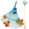 KOTARBAU® Laubrechen mit Stiel 41 cm Fächerbesen Metall Produktbild-Vorschau 1