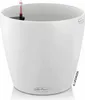 A white LECHUZA planter with a water level indicator. Produktbild-Vorschau