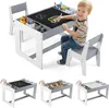 COSTWAY Tavolo per bambini 3 in 1 con 2 sedie, set di sedie Anteprima dell’immagine prodotto 1
