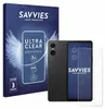 A product shot of a smartphone screen protector packaging and a smartphone. Produktbild-Vorschau