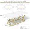 A diagram showing the dimensions and seating capacity of a dining table. Anteprima dell’immagine prodotto