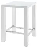 home24 Bartisch - Glas / Metall - Hochglanz Weiß / Chrom Produktbild-Vorschau 1