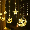 2.3m LED Stern Mond Lichterkette Lichtervorhang Produktbild-Vorschau 4