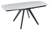 Stół do jadalni 80 x 120 cm kolor biały marmur i biały Podgląd zdjęcia produktu 2