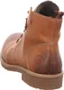 A close-up, rear-side view of a brown leather boot. Produktbild-Vorschau