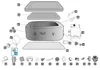 An exploded diagram showing the parts of a Bestway Lay-Z-Spa HydroJet Pro whirlpool. Produktbild-Vorschau