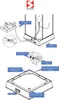 Diagram showing installation and connection points for a shower unit. Produktbild-Vorschau