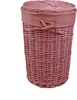 Wäschekorb Wäschetonnen Wäschetruhe  weide rosa rund mit Produktbild-Vorschau 2