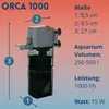 Innenfilter Aquarium Orca 1000 Filter Aquarium Pumpe mit Produktbild-Vorschau 2