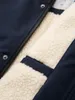 Lange herenparka met bontvoering - Marineblauw Productafbeelding-voorbeeld 9