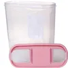 A clear plastic food storage container with a pink lid is shown against a white background. Anteprima dell’immagine prodotto