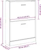 A line drawing of a black shoe cabinet with dimensions indicated. Podgląd zdjęcia produktu