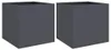 vidaXL Fioriera 2 pz. Antracite 49x47x46 cm Acciaio Anteprima dell’immagine prodotto 1