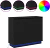 vidaXL Buffet LED noir aspect chêne 90 x 32 x 75 cm Voir les images du produit 4
