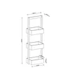 Badezimmer Regal 3 Ebenen Bambus Weiss 28x18x84,5cm MDF Produktbild-Vorschau 5